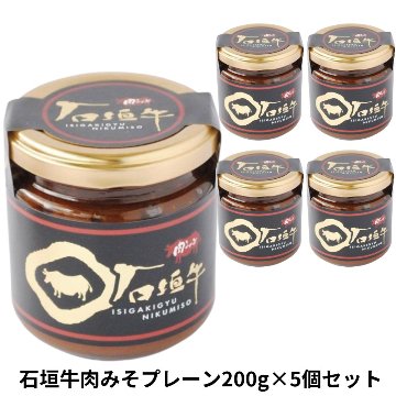 石垣牛肉みそプレーン味200g×5個セット アクアグリーン沖縄 石垣牛 使用 肉みそ プレーン 味の画像