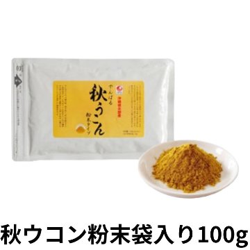 秋ウコン粉末袋入り100g アクアグリーン沖縄 ウコン 秋ウコン 粉末  沖縄の画像