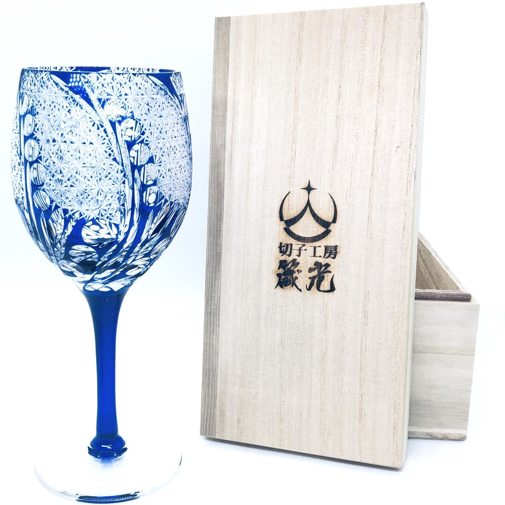 @*コ様 硝子細工のまなざし Vtg MCM Jumbo Blue White Gold Swirl Glass Mushroom