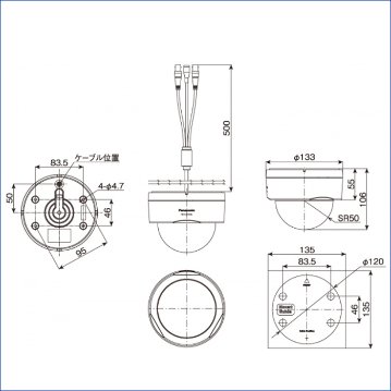 パナソニック WV-AF214L 屋内ドーム型 アナログカメラ Panasonicの画像