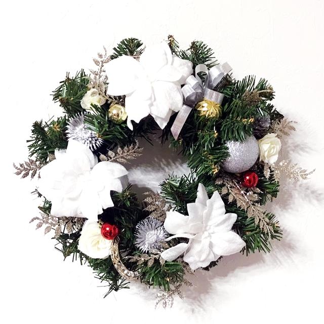 造花・アートフラワー　クリスマスリースの画像