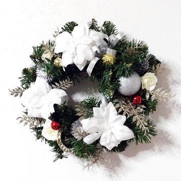 造花・アートフラワー　クリスマスリースの画像