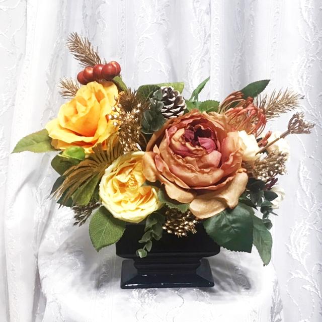 造花・アートフラワー　薔薇の和洋アレンジの画像