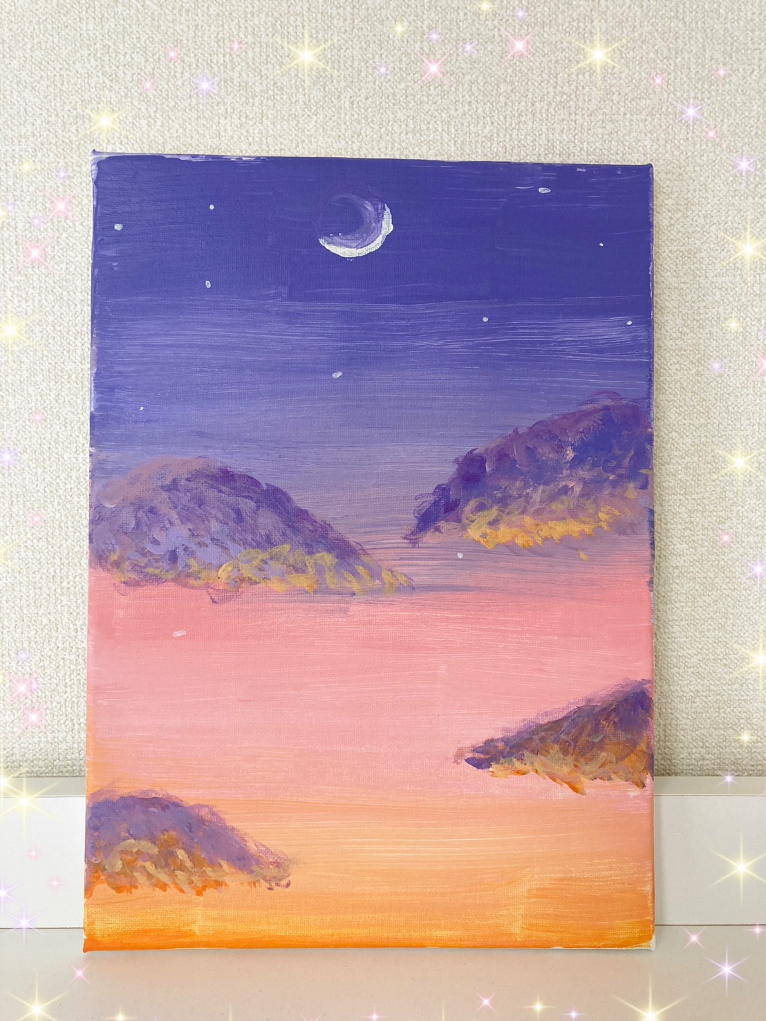 あなただけの守り絵「月と空と天使」ヒーリングレター付きの画像