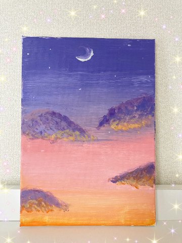 あなただけの守り絵「月と空と天使」ヒーリングレター付きの画像