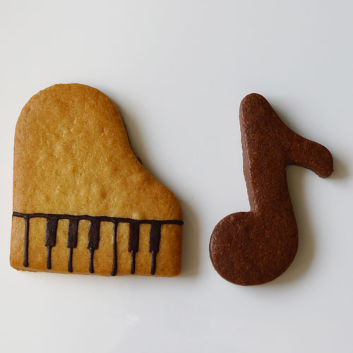 ピアノクッキーと音符クッキーのセット画像