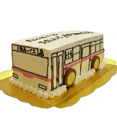 バスの形のケーキ画像