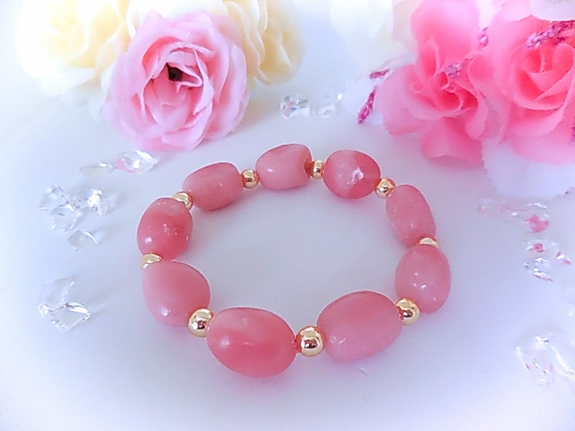 ピンクタルクタンブルブレスの画像