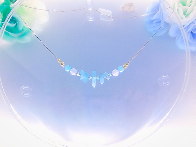 アクアマリンプチネックレスの画像