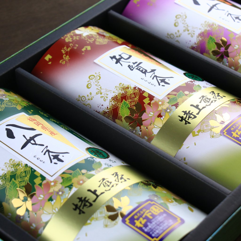 八女茶2本・知覧茶（カートン）各75ｇ×３の画像