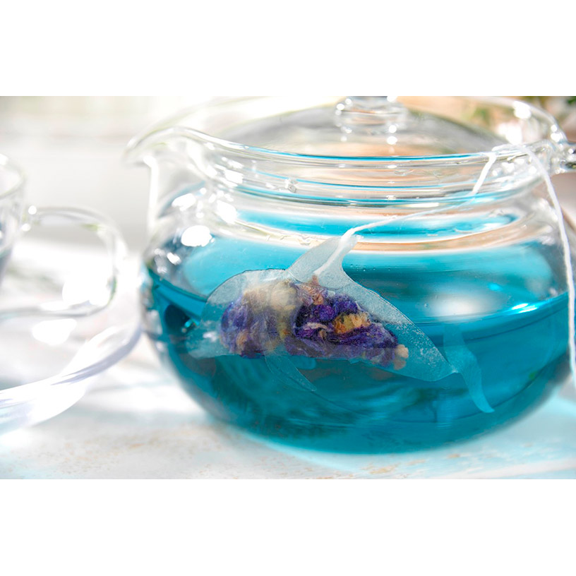 イルカの形のティーバッグ ブルーBOX 煎茶 矢部茶 ハーブティー バタフライピー ギフトボックス プレゼント 青いお茶 天草 松下園画像