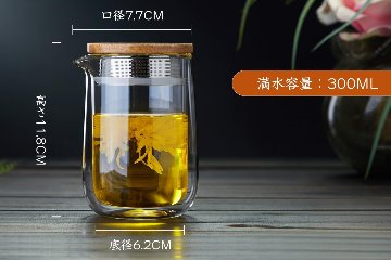 一人分にちょうどいい280ml　二層断熱 ガラス茶器【ギフトボックス入り】の画像
