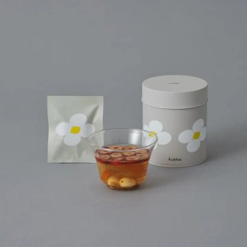 【可愛い缶入り】そのまま食べられる和漢素材を調合したノンカフェインティーの画像