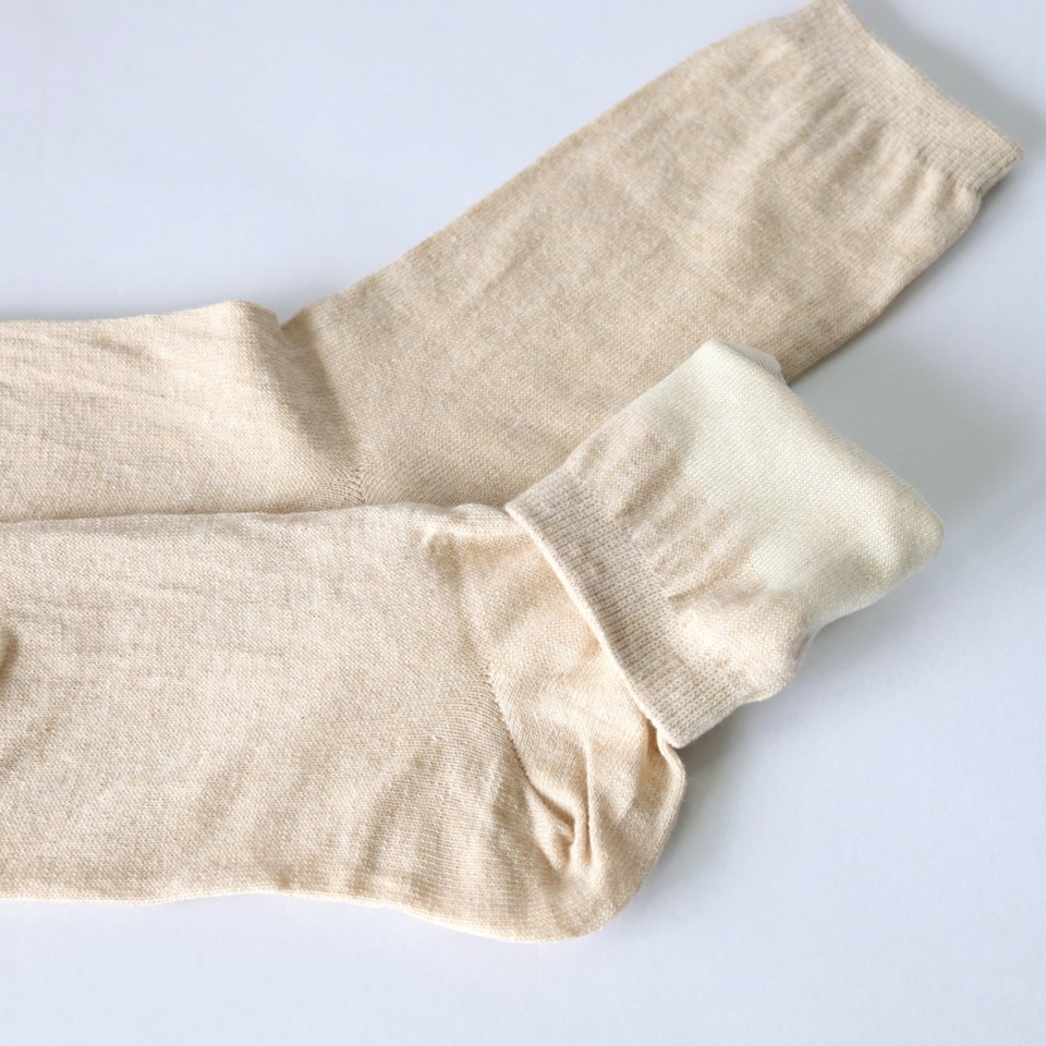 【日本製】春夏もおすすめ「冷えとり」ダブルシルクソックスの画像