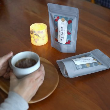 【メール便限定・送料無料】巡り宵のぬくもりお茶セット（国産べに花ブレンド茶・国産なつめ茶）・重炭酸イオン入浴剤付きの画像