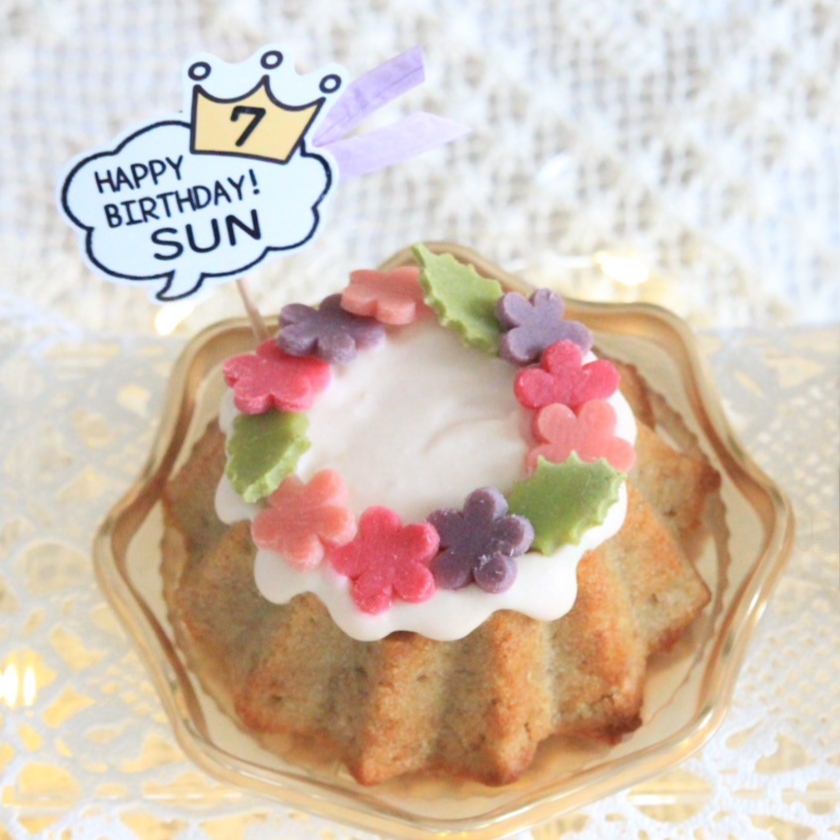 記念日のさつまいもケーキの画像