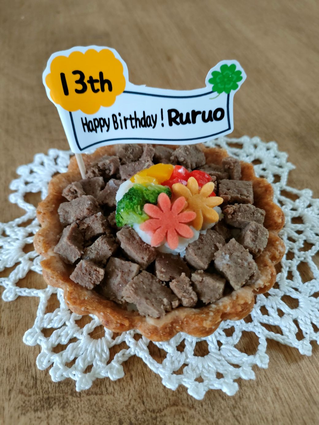 記念日のタルトケーキの画像