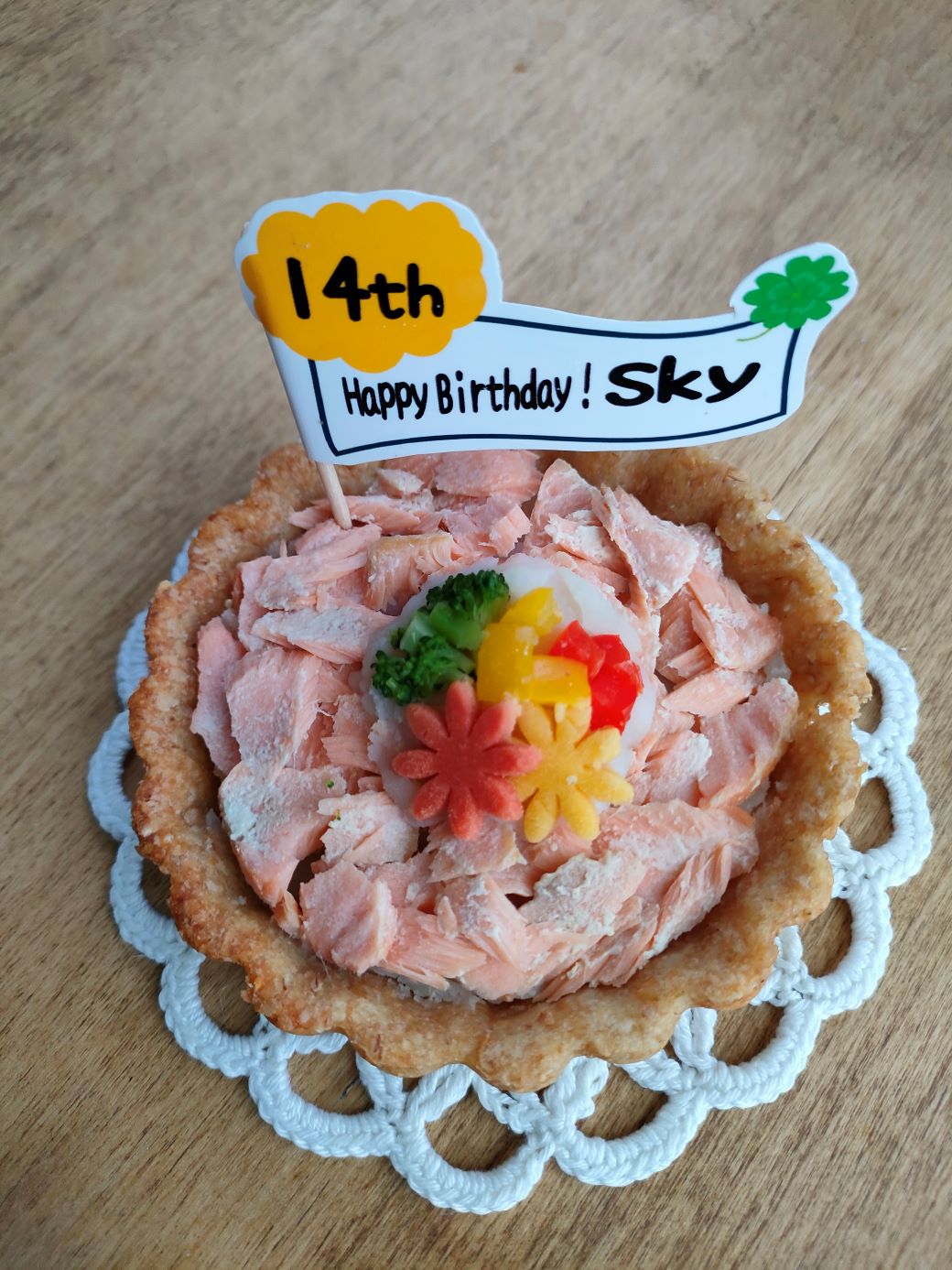 記念日のタルトケーキの画像