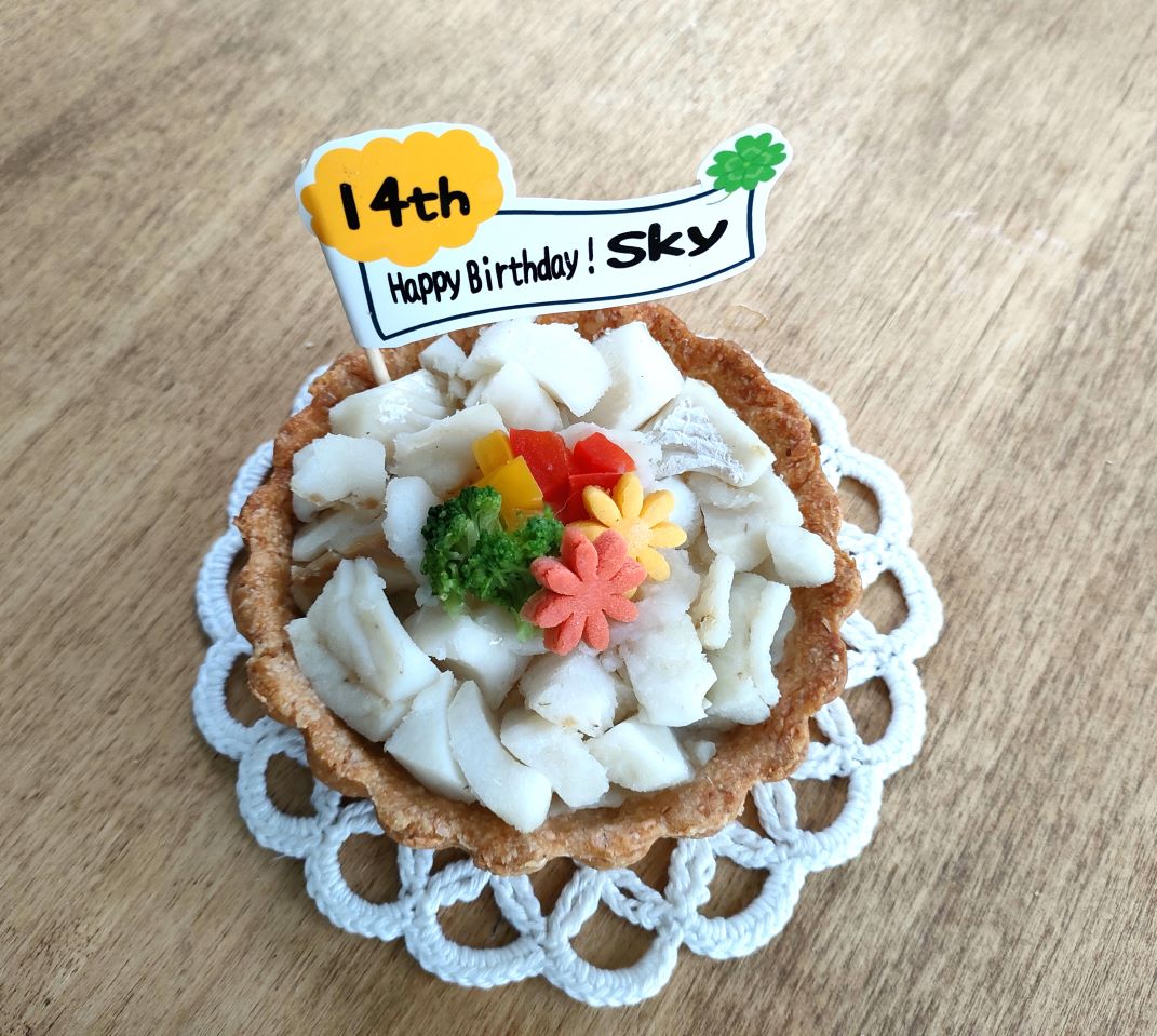 記念日のタルトケーキの画像
