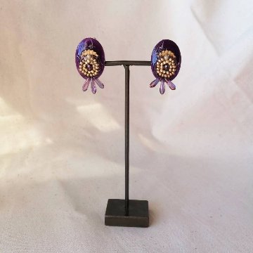 ＜受注制作＞Purple Vintage earringsの画像