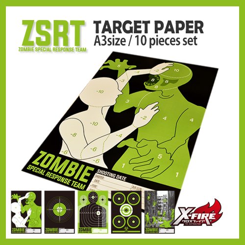  ZSRTターゲットペーパー A3サイズ 10枚セット / ZSRT 2nd line（同梱不可）の画像