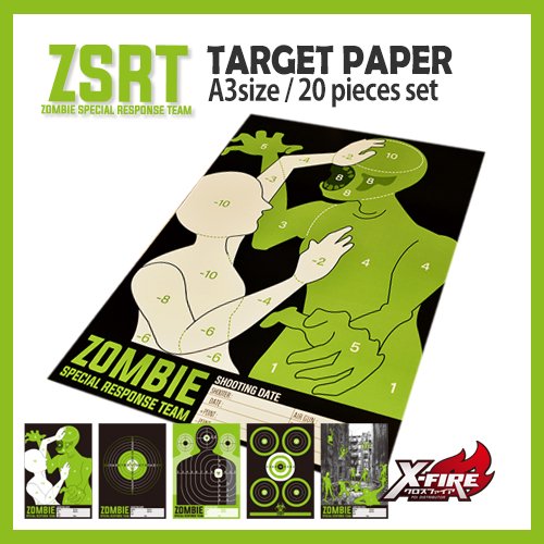 ZSRTターゲットペーパー A3サイズ 20枚セット / ZSRT 2nd line（同梱不可）の画像