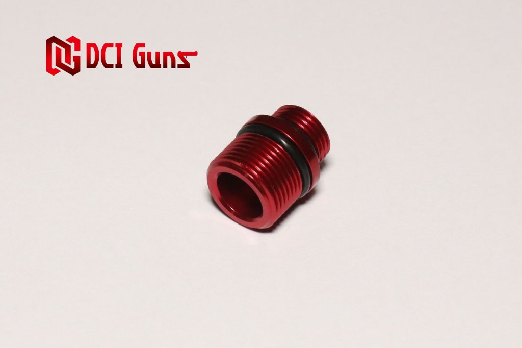 M11正ネジ-M14逆ネジ変換アダプター REDの画像