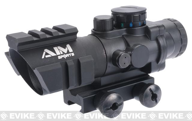 AIM Sports 4X32 Tri-Illuminated Scope with Tri-Weaver Rails and QD Rail Mountの画像