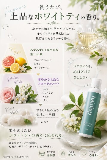 haidisp(ハイディスプ)　スパークリングシャンプー　ホワイトティの香りの画像