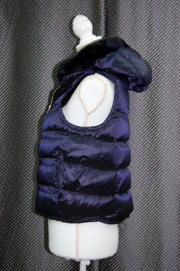 ミンク＆ダウン　フーディーベストの画像