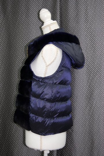 ミンク＆ダウン　フーディーベストの画像
