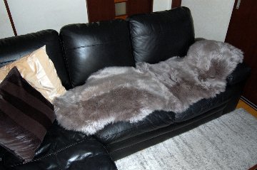 長毛ムートン　2枚物ラグ（170cm）の画像