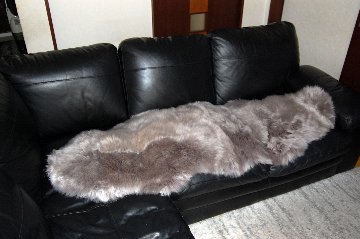 長毛ムートン　2枚物ラグ（170cm）の画像