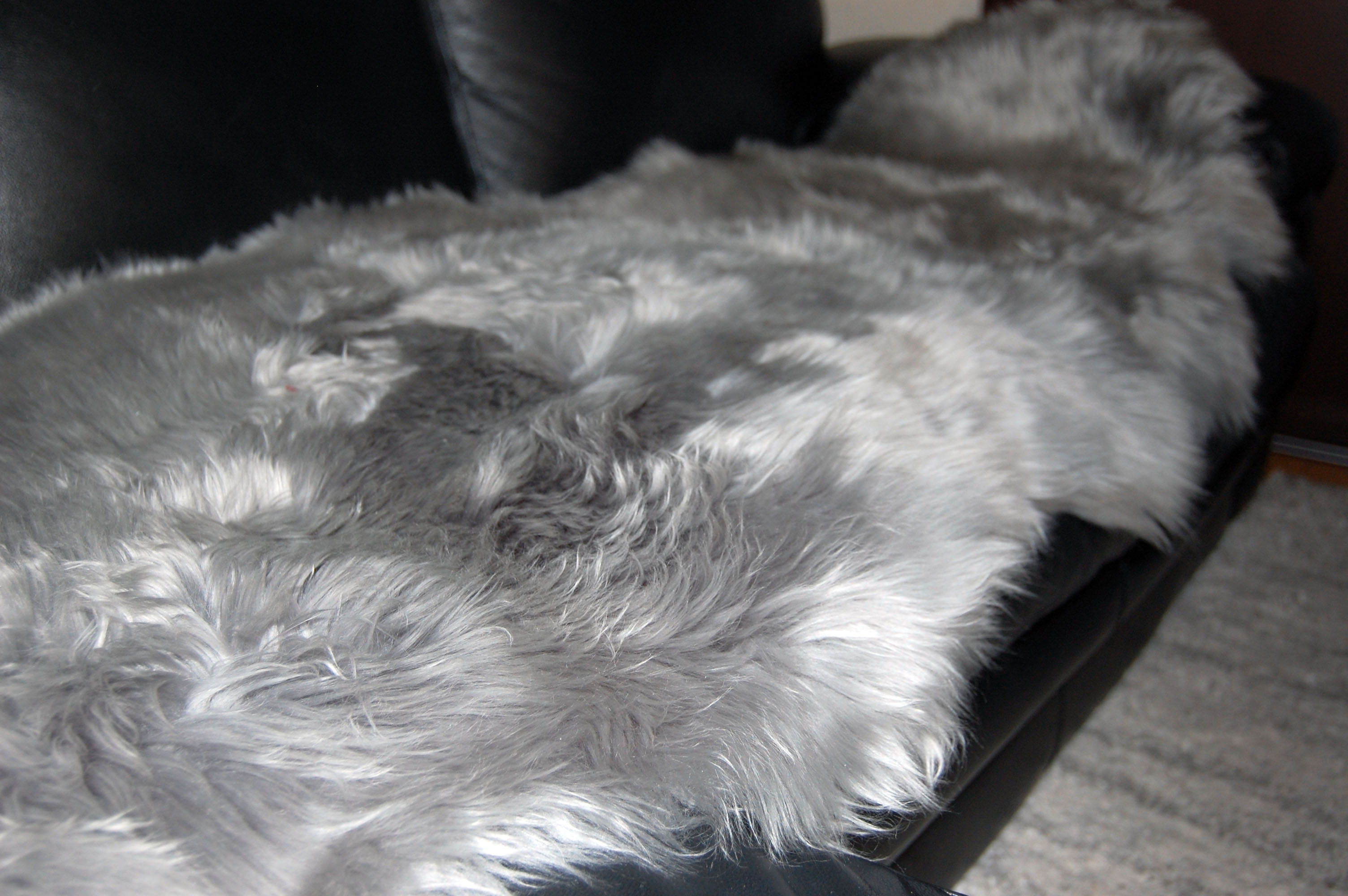 長毛ムートン　2枚物ラグ（185cm）の画像