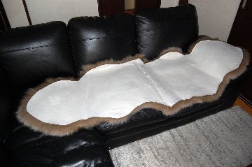 長毛ムートン　2枚物ラグ（185cm）の画像