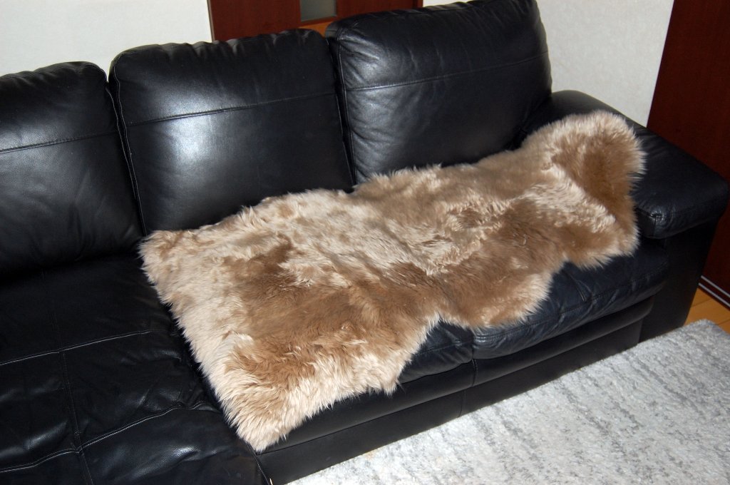 長毛ムートン　1.5枚物ラグ（125cm）の画像