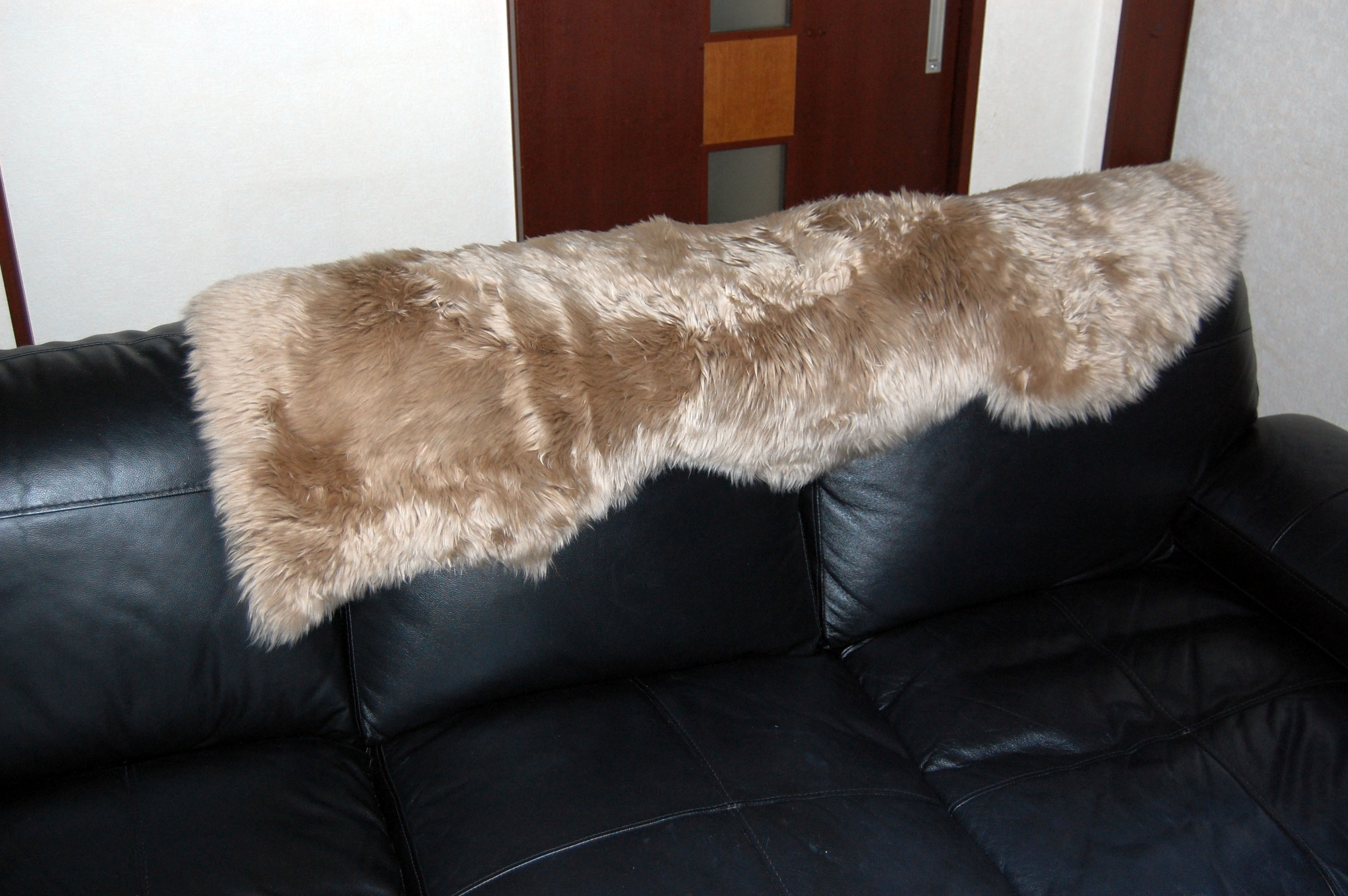 長毛ムートン　1.5枚物ラグ（125cm）の画像