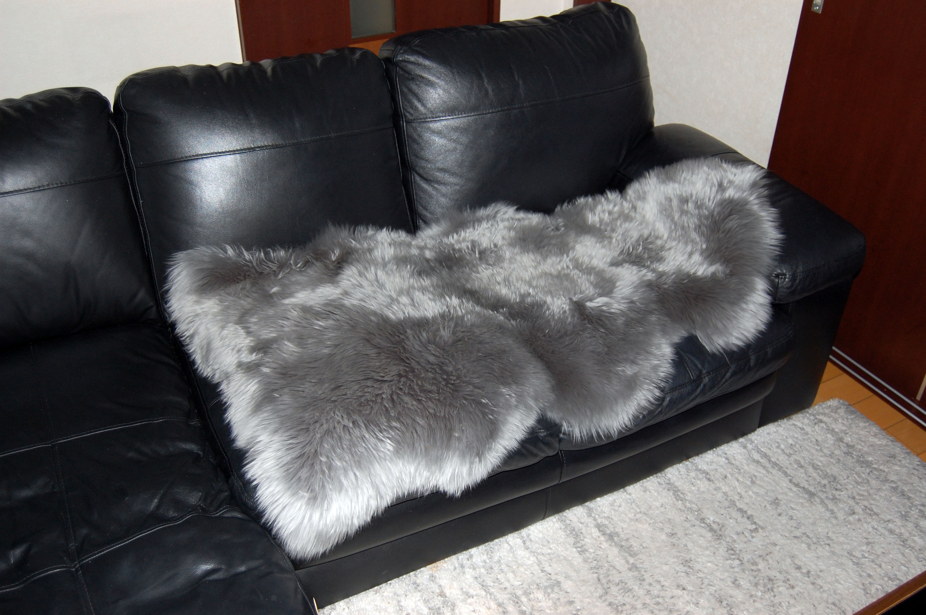 長毛ムートン　1.5枚物ラグ（125cm）の画像