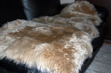 長毛ムートン　1.5枚物ラグ（125cm）の画像