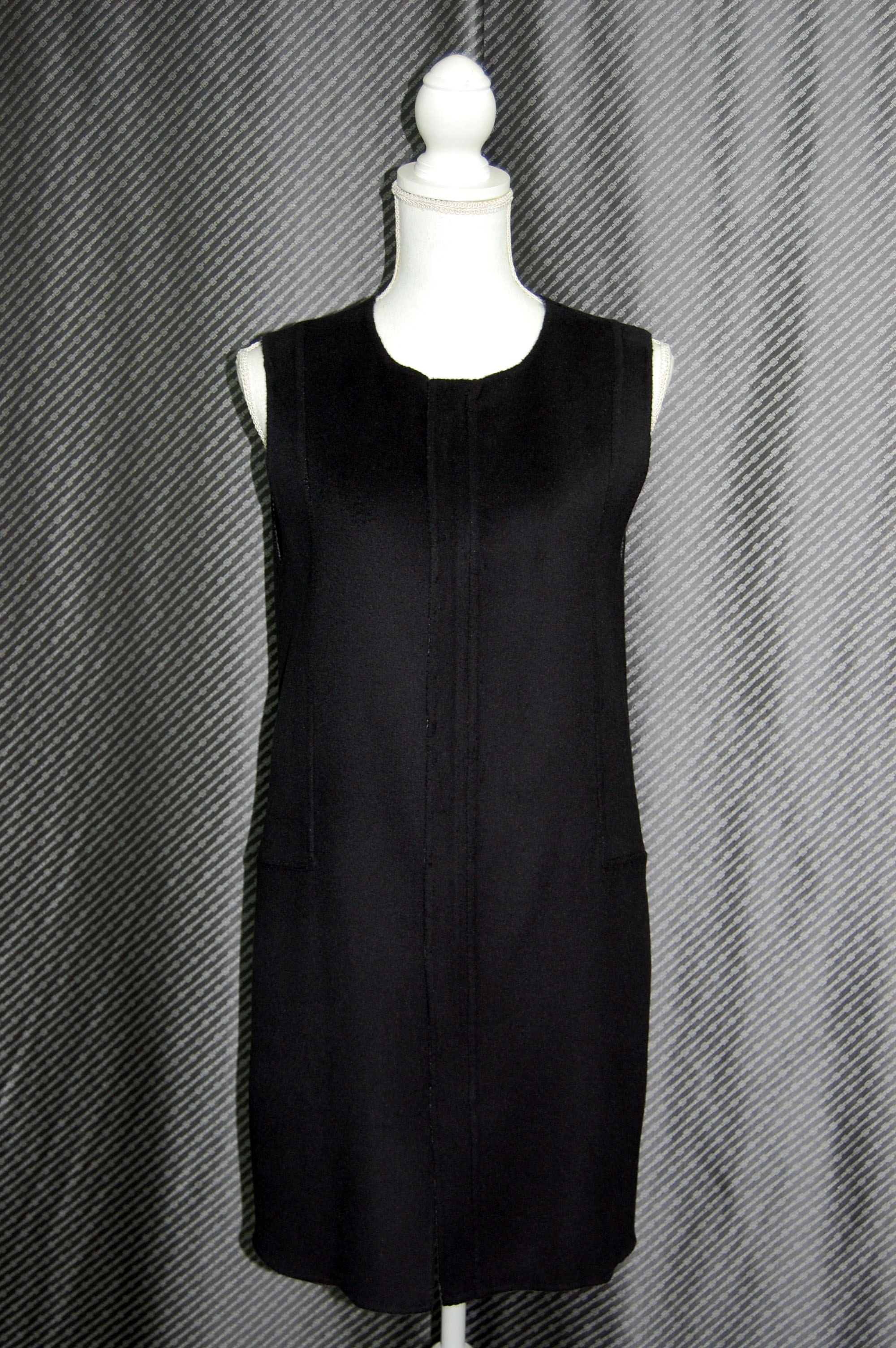 カシミヤ混ウール　ダブルフェイスロングベストの画像