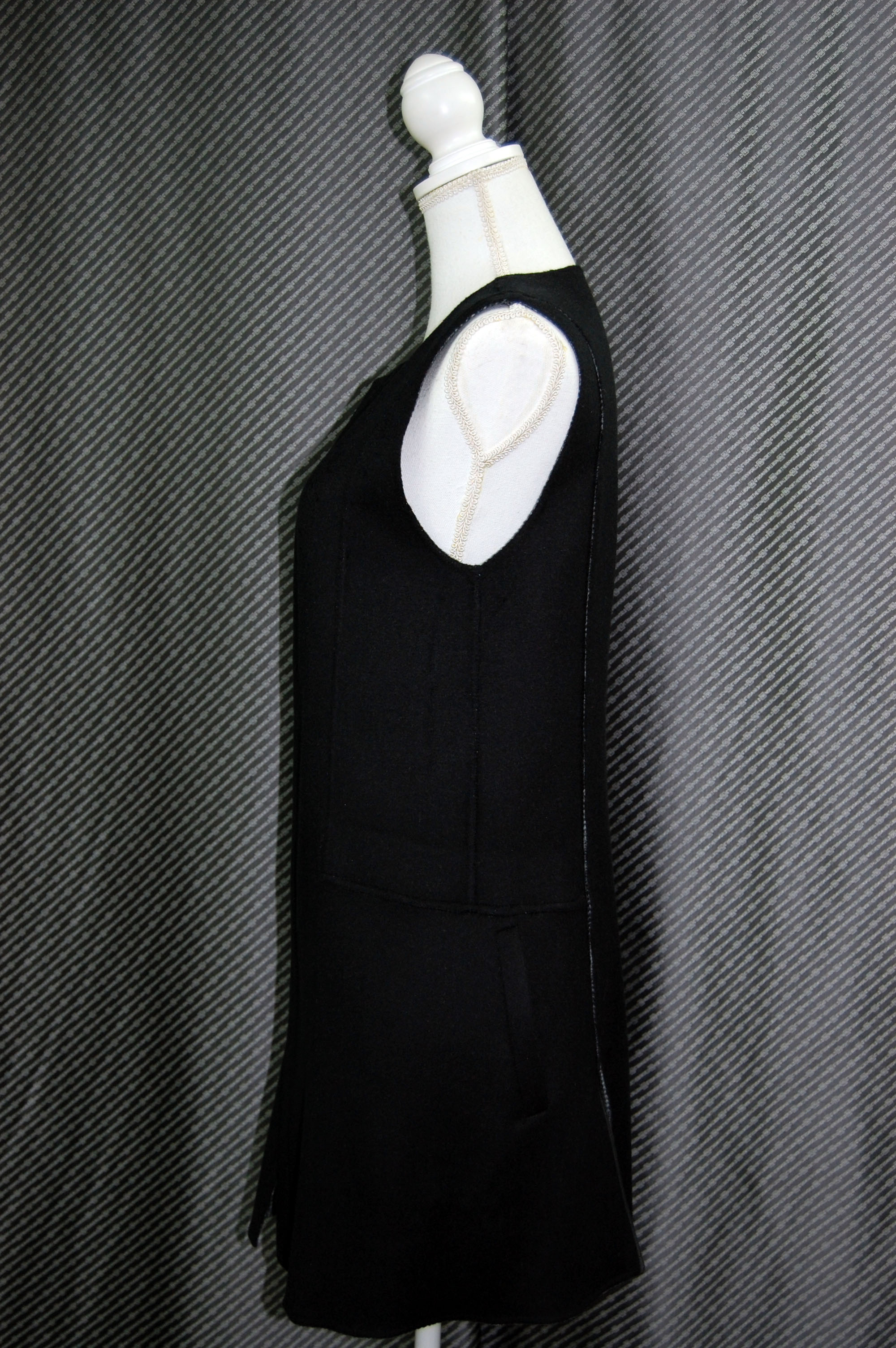 カシミヤ混ウール　ダブルフェイスロングベストの画像