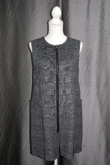 カシミヤ混ウール　ダブルフェイスロングベストの画像