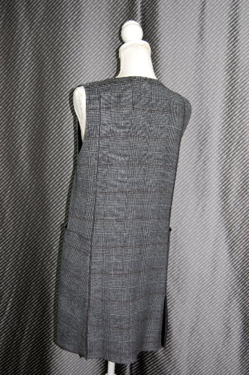 カシミヤ混ウール　ダブルフェイスロングベストの画像