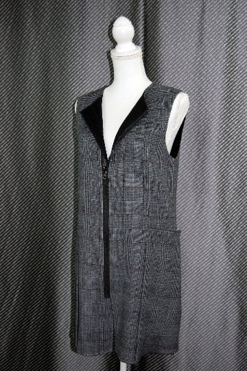 カシミヤ混ウール　ダブルフェイスロングベストの画像