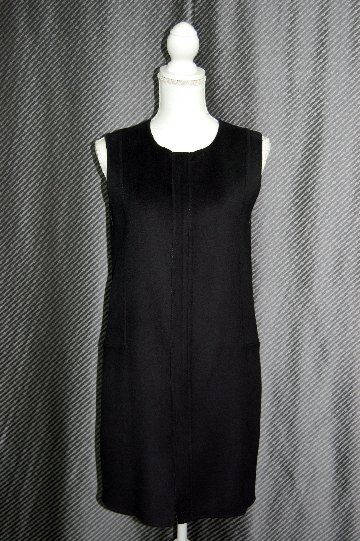 カシミヤ混ウール　ダブルフェイスロングベストの画像