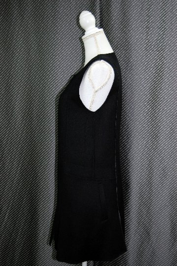 カシミヤ混ウール　ダブルフェイスロングベストの画像