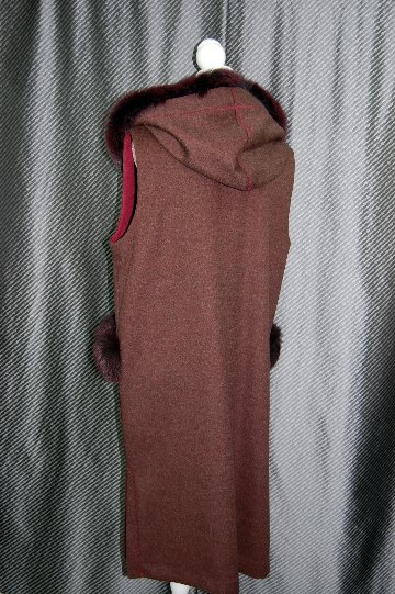 JEAN-LOUIS SCHERRER　カシミヤ混ウール　ロングジレ　Foxトリムの画像