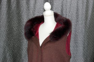 JEAN-LOUIS SCHERRER　カシミヤ混ウール　ロングジレ　Foxトリムの画像