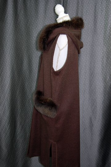 JEAN-LOUIS SCHERRER　カシミヤ混ウール　ロングジレ　Foxトリムの画像