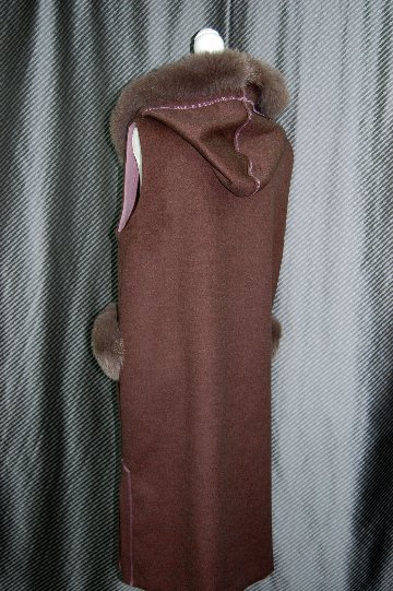 JEAN-LOUIS SCHERRER　カシミヤ混ウール　ロングジレ　Foxトリムの画像